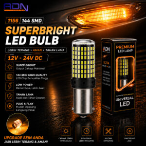 lampu led sein 1156 canbus / no hyper flash / ba15s / bau15s 144 smd pcs by adn bayonet