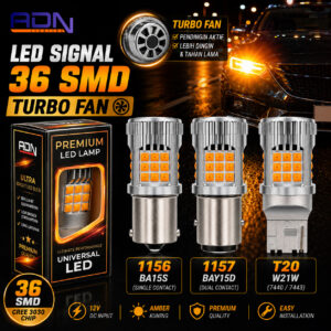 LED SIGNAL 36 SMD TURBO FAN ADN | LED SEIN REM MUNDUR | 1156 1157 T20 7440 7443 | CANBUS 12V 24V